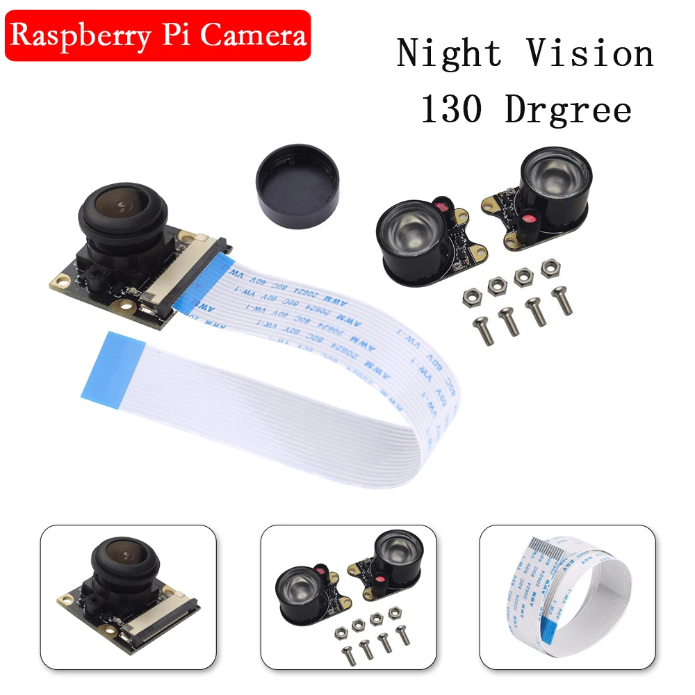 Raspberry Pi 3 камера ночного видения рыбий глаз 5 Мп OV5647 130 градусов фокусная