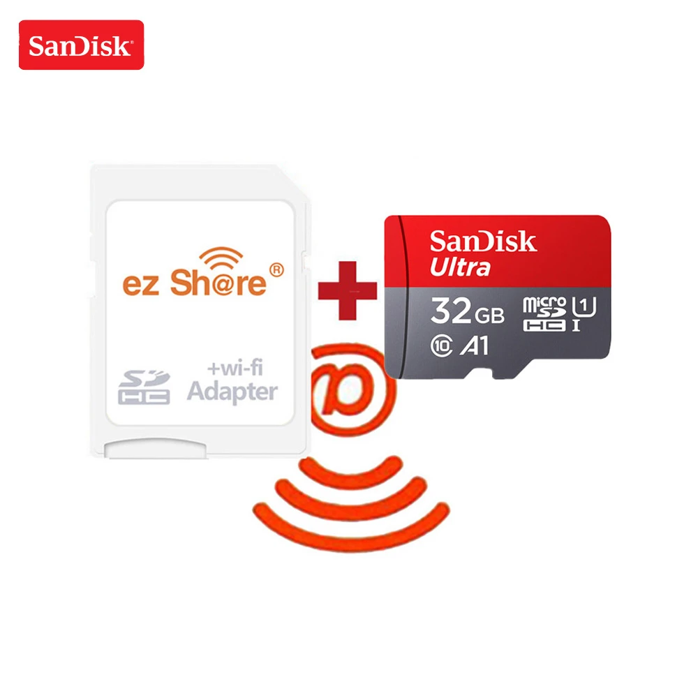 Беспроводной wifi адаптер ezshare SanDisk Ultra 16 ГБ 32 класс 10 microsd Wi Fi беспроводная TF карта