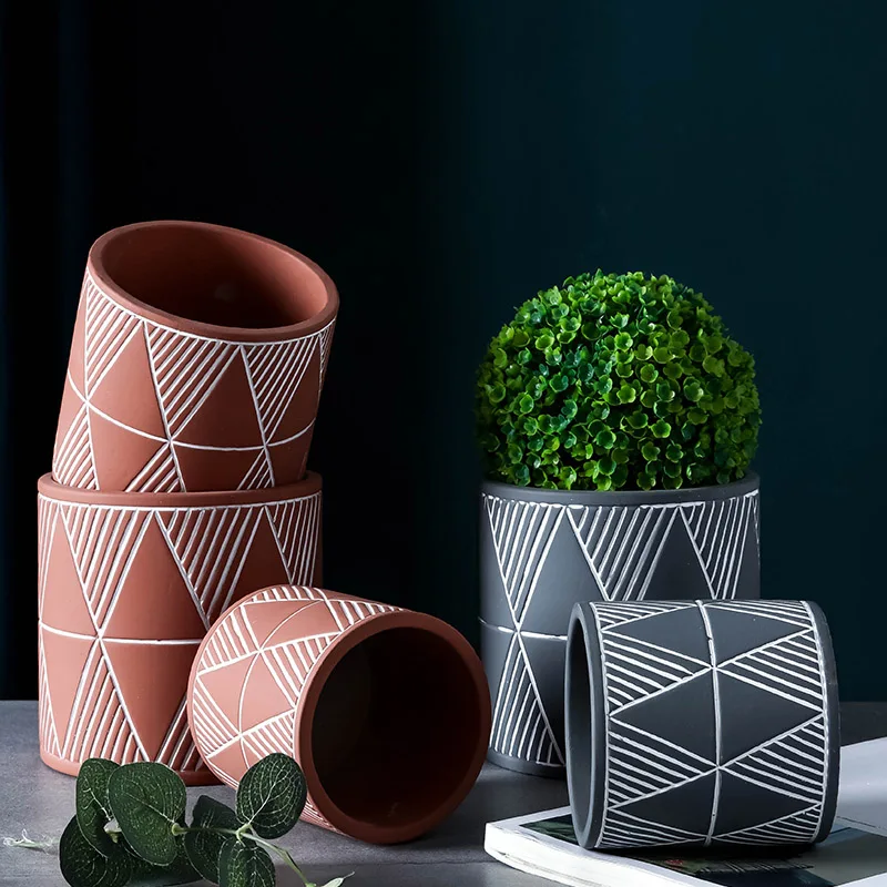 Форма для цемента цветочный горшок цилиндрический дизайн силиконовая форма