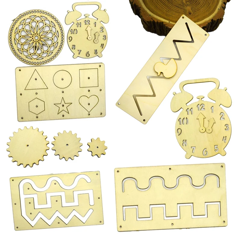 

Montessori Busy Board DIY Toys Lock Mobile Children Wood Chips Skill Training Parent-Child Game Puzzle Intelligence Development