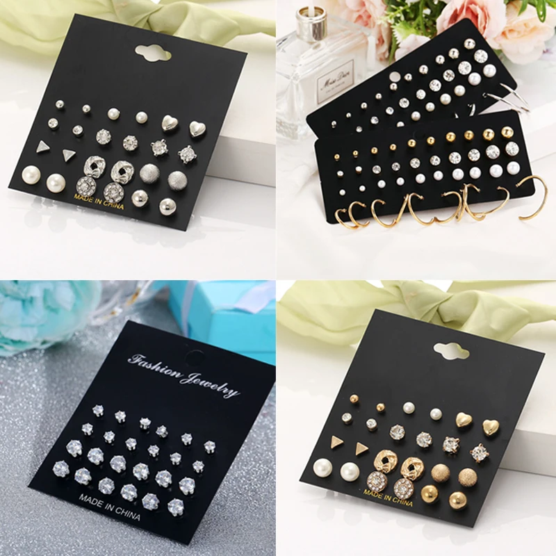 

Vintage Rhinestone Earrings Zirconia Round Stud Earrings 2021 Jewelry Irregular Creativity Personality Earrings for Party