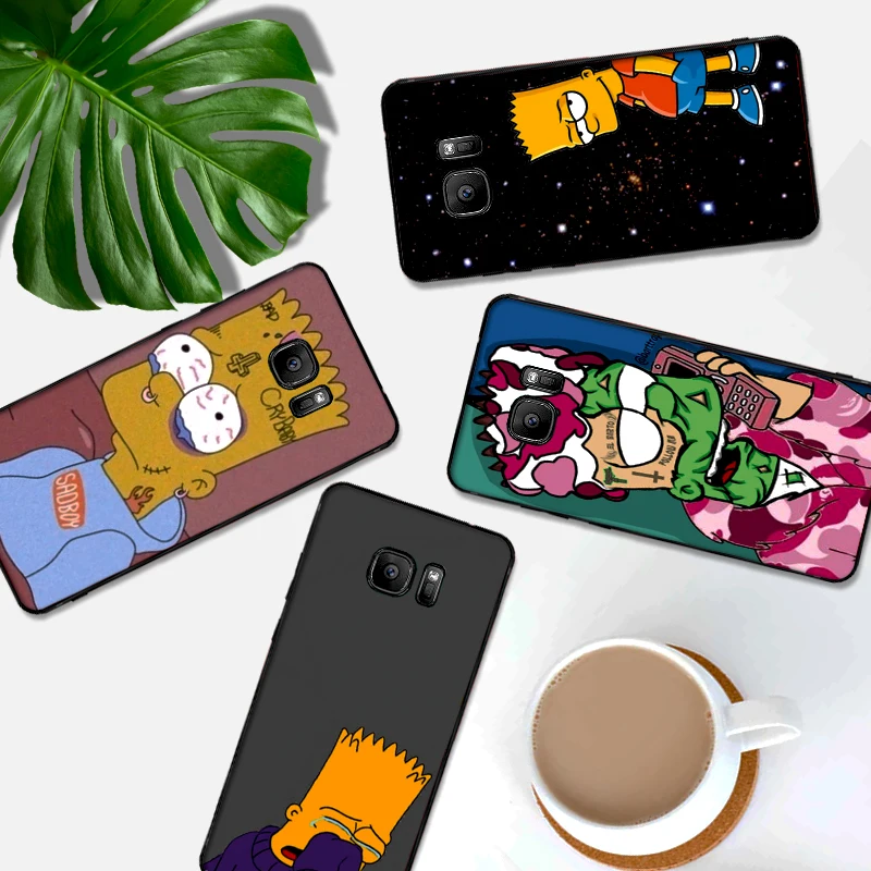 Sad Bart чехол для samsung S6 S7 EDGE S8 S9 PLUS Мягкий силиконовый S10 NOTE 8 9 M10 M20 M30 Coque Funda |