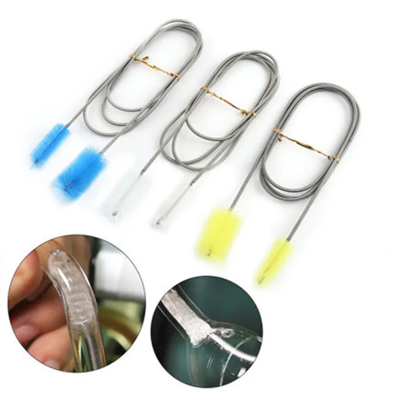 

Water pipe cleaning brush double head inlet and outlet pipe cleaning spring brush stainless steel pipe brush pipe brush 155CM