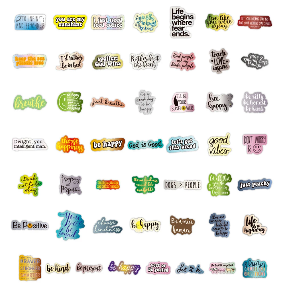 1050100pcs motivational phrases sticker inspirational life quotes diy laptop study room scrapbooking graffiti decals stickers free global shipping