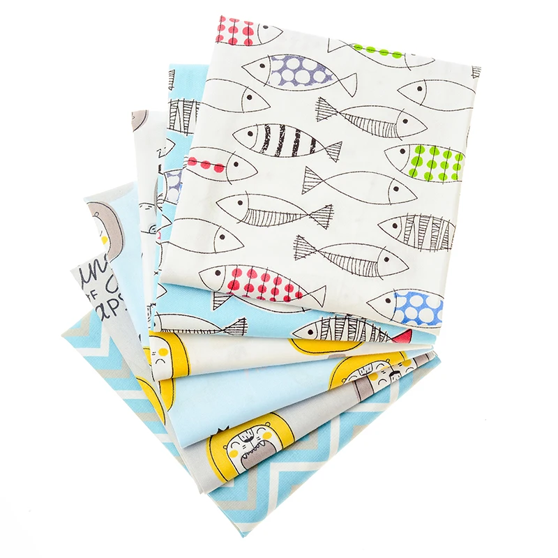 Cartoon lion cotton sewing fabric DIY handmade curtain pillowcase fabric.a pack of six | Дом и сад