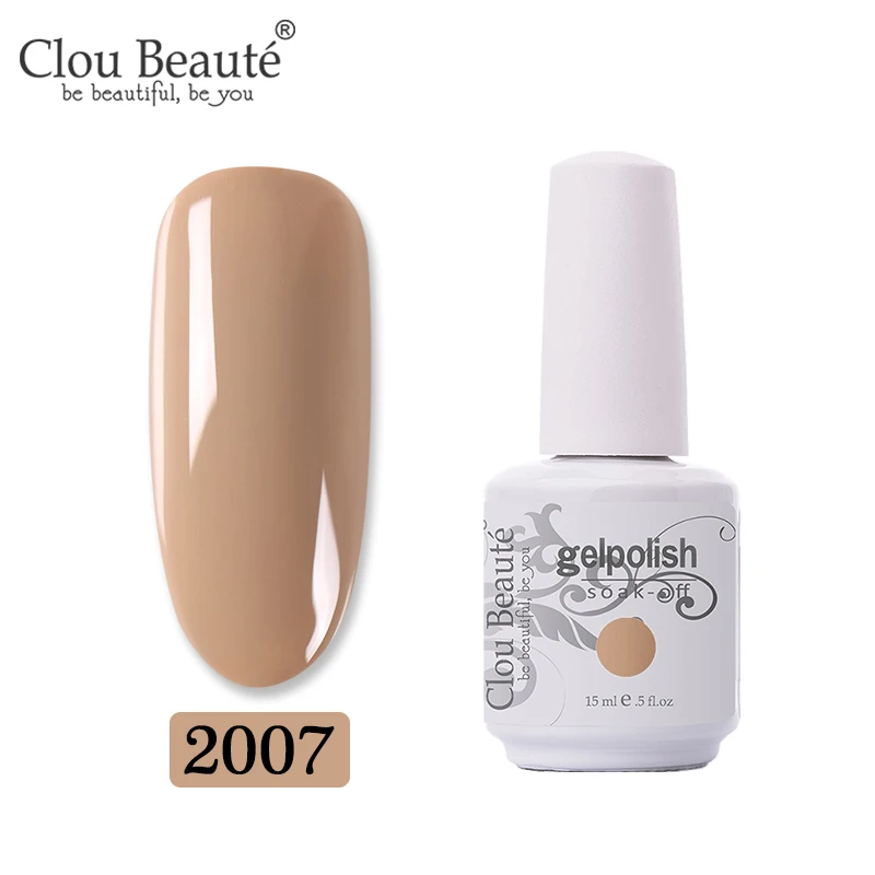 2007 Clou Beaute 15 мл телесный цвет серия Гель лак для ногтей дизайн ногтей строитель гель для полуперманентного лака - Цвет: 2007