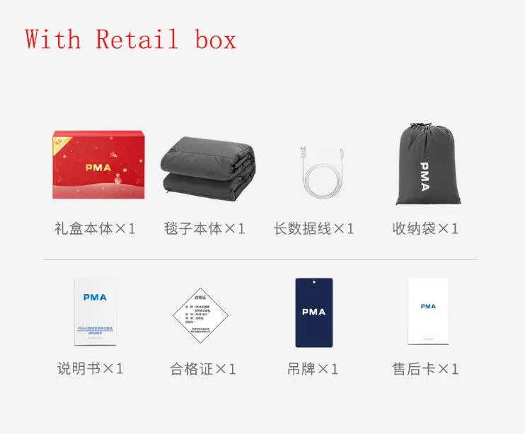 B10 with retail box Xiaomi PMA графеновое многофункциональное утепленное одеяло, моющийся теплый жилет, светильник, ремень, быстро теплый, анти ожоги для женщин, для офиса - Цвет: B10 with retail box