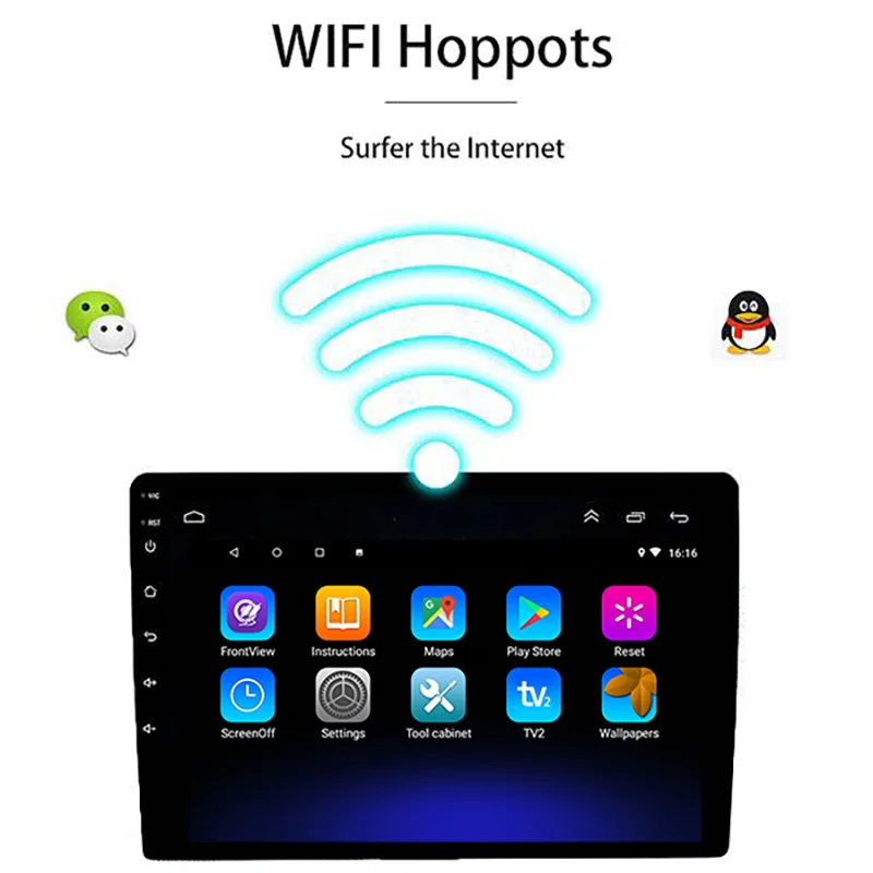 

1DIN 10 Inch Car Stereo Radio Android 9.1 Contact Sn 1080P Quad-Core GPS Navigation Car Radio Player