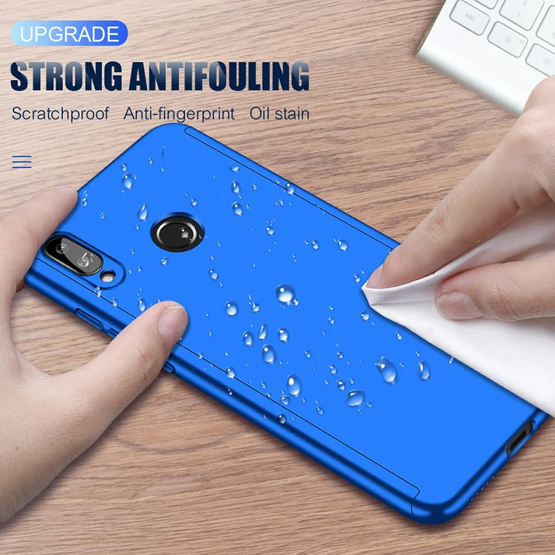 Роскошный стеклянный чехол с полным покрытием 360 для Huawei Honor Y5 Y6 Y7 Y9 P Smart Z Pro Plus Prime