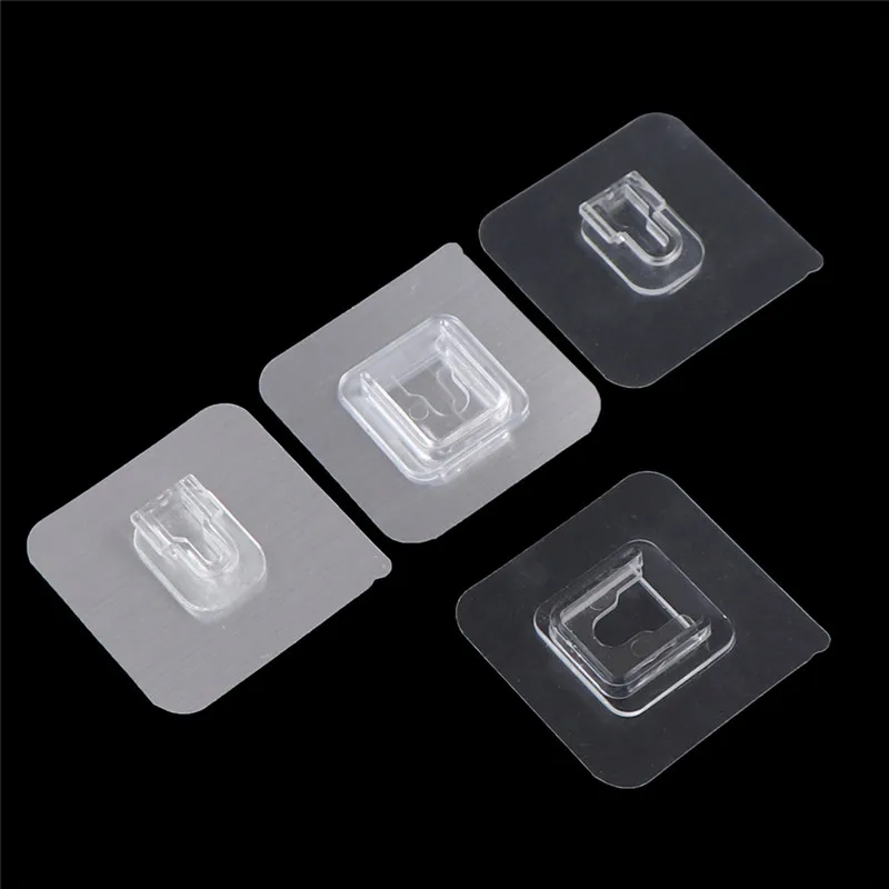 

Double Sided Adhesive Wall Hooks Wall Hanger Transparent Suction Cup Sucker Hook New~