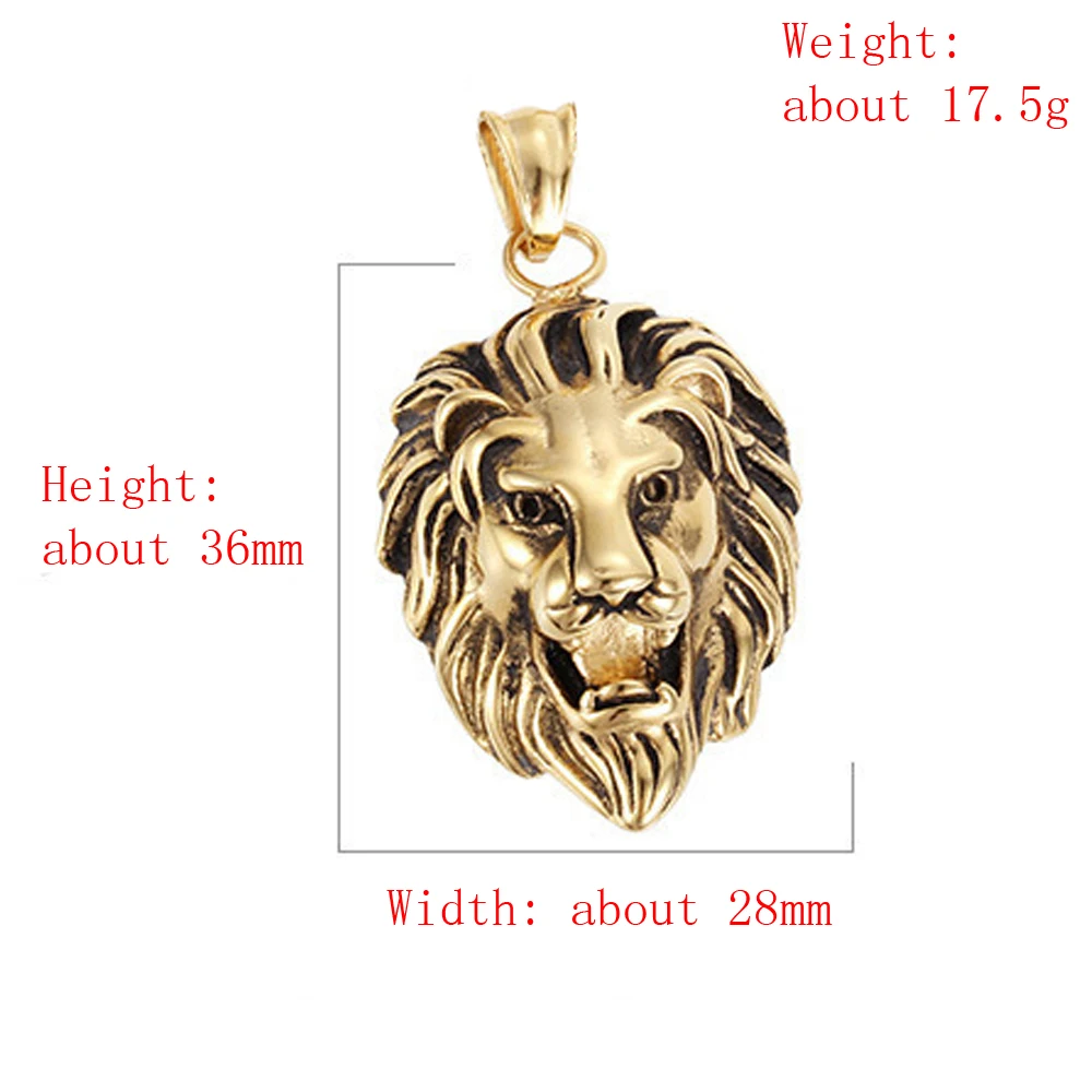 Золотой кулон в виде льва из нержавеющей стали KL015 JP|Подвески| |