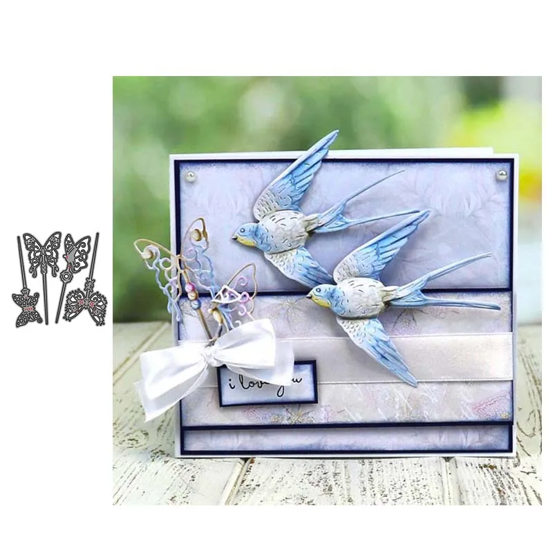 JC Новый дизайн в форме бабочки Шпилька металлический Трафаретный вырубной штамп