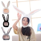 Шапка-капюшон Женская плюшевая, теплая, удобная, с забавными заячьими ушками, шапочка кролик