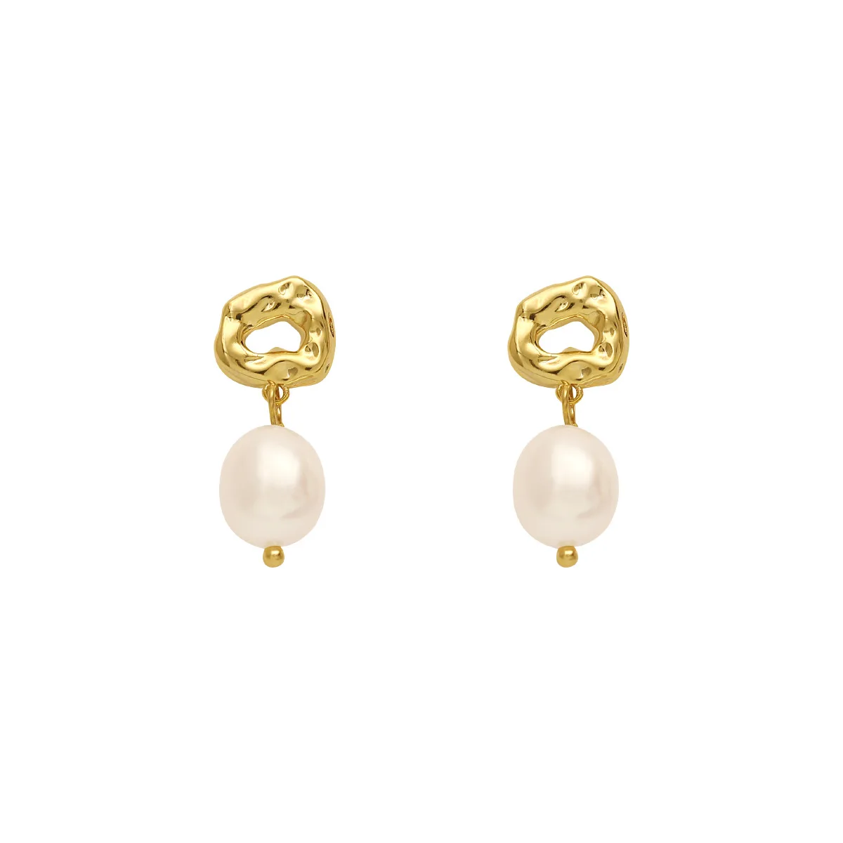 

Natural Baroque Pearl Earring W/Brass 14kGold Filled Jewelry for Women W/S925 Sterling Silver Needle Stud Earrings HYACINTH Hot