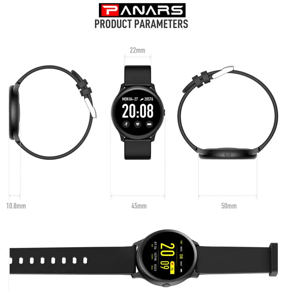 PANARS мужские умные цифровые часы, спортивные, для бега, Bluetooth, напоминание о сообщениях, мониторинг сердечного ритма, будильник, женские мужские наручные часы