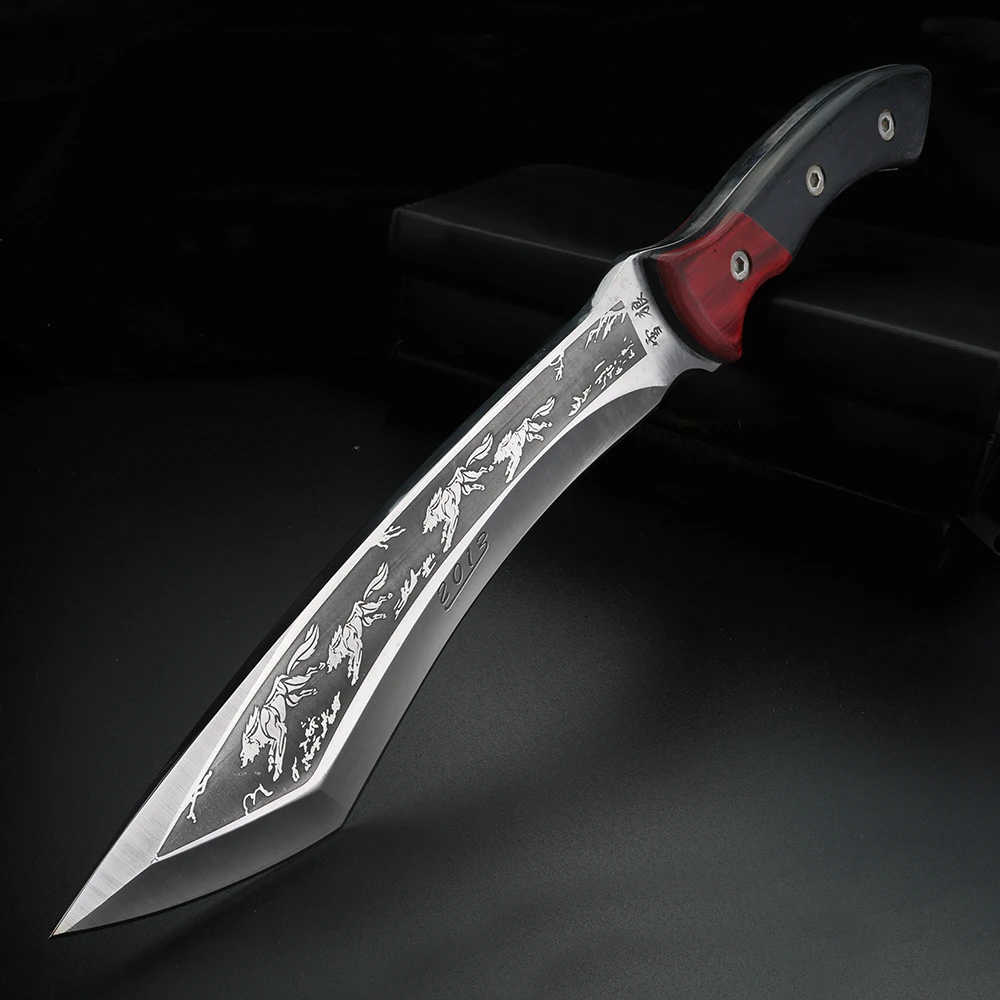 

XUAN FENG Thicken High Hardness Outdoor Sharp Knife Self-defense Field Knife Fixed Blade Knife Wilderness Survival Knife