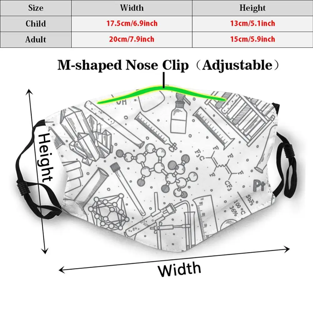 Маска для защиты от пыли с химическим рисунком взрослых и детей маска сделай сам