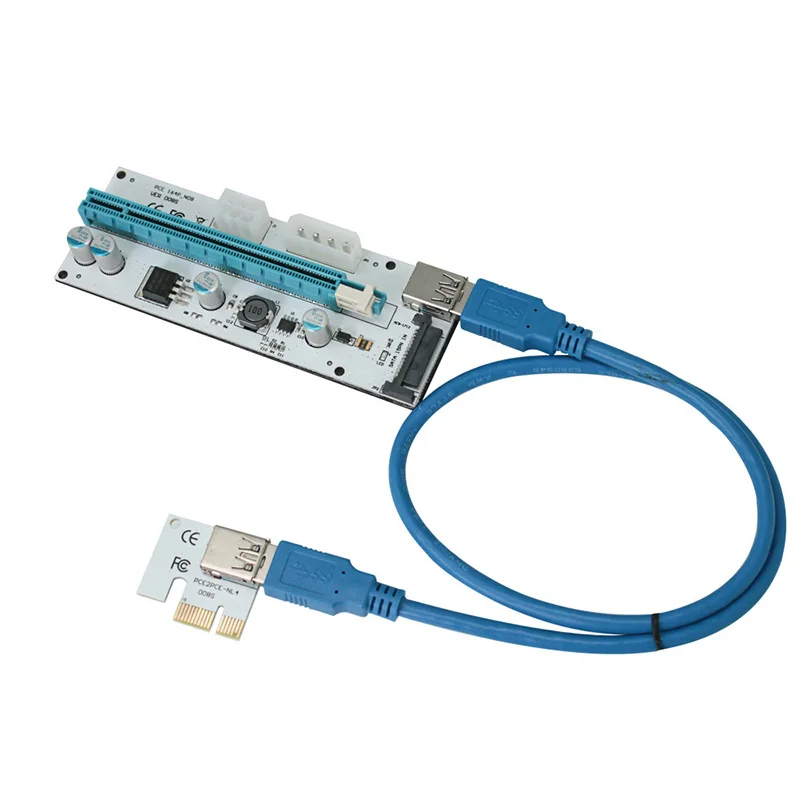 Riser 008S PCIe PCI-E PCI Express Card 4 Pin 6 SATA порты 1X 4x 8x 16x USB 3 0 кабель для передачи данных