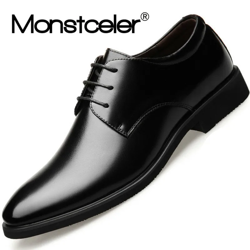 Мужская деловая модельная обувь из спилка Новинка весны 2020 года кожаная в