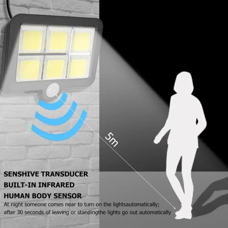 Наружный светильник ing COB 120 светодиодный на солнечной батарее для декора сада