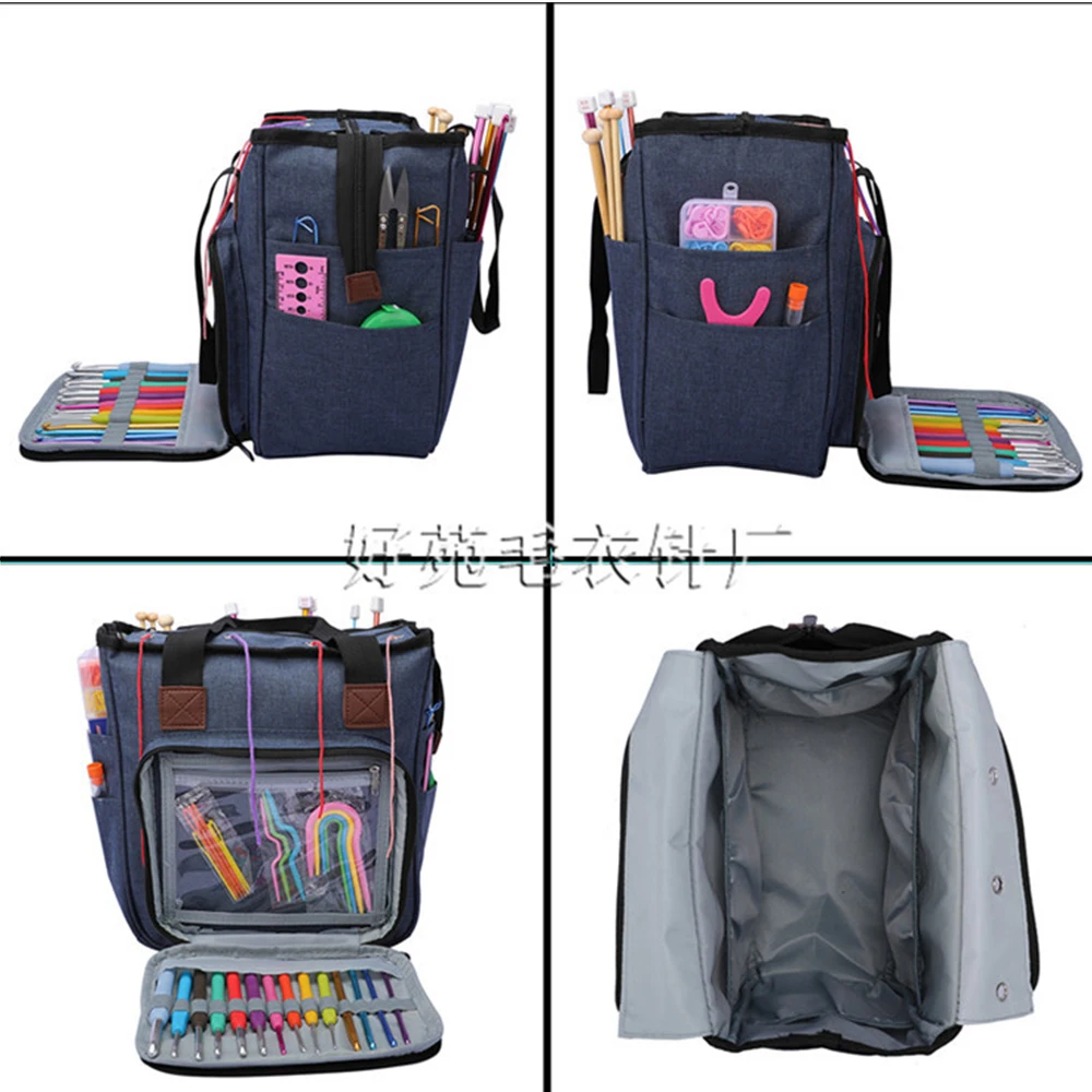 Набор спиц для вязания сумка хранения рукоделия крючки нитки держатель