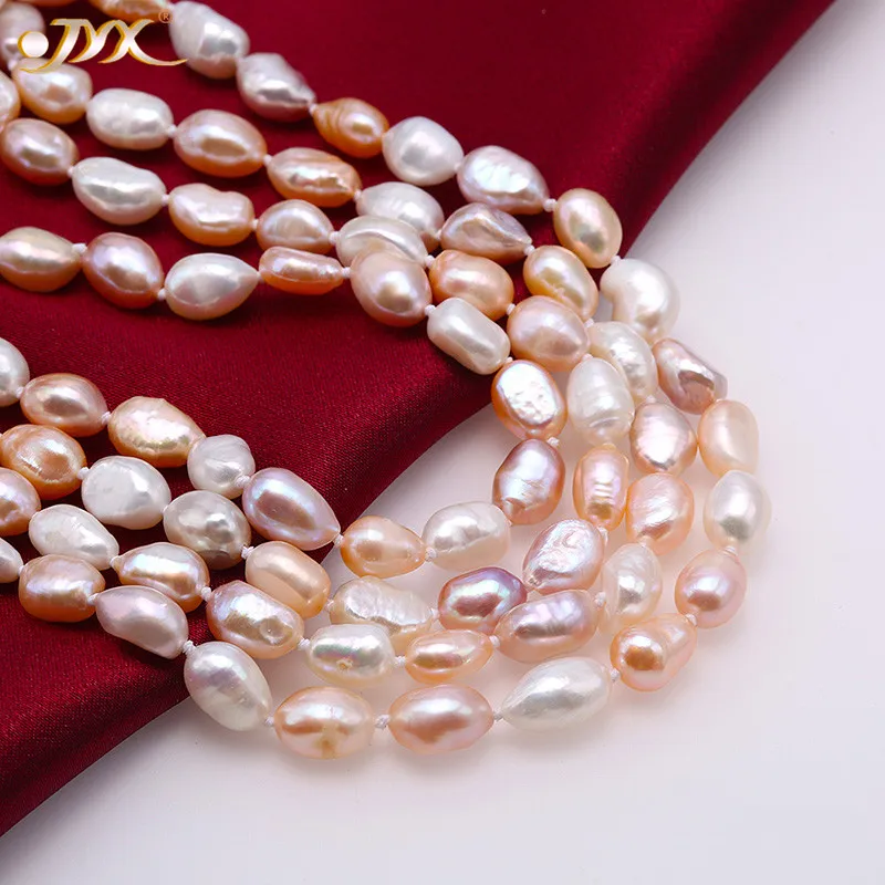 JYX длинное очаровательное разноцветное ожерелье в стиле барокко длина 7-8 мм