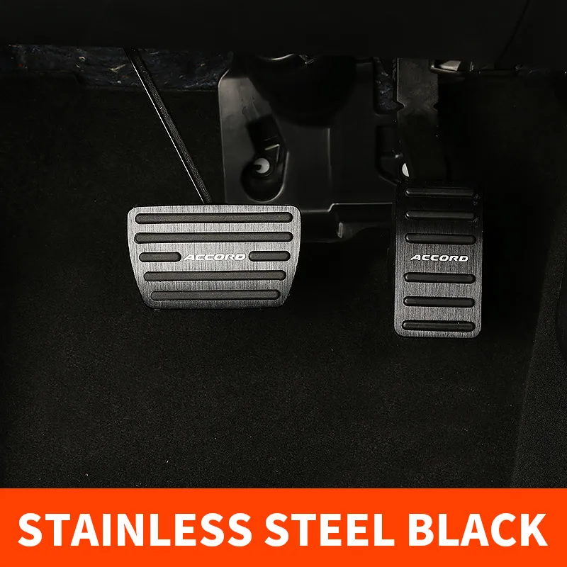 Black 2pcs Алюминиевый сплав Тормозной дроссель педаль клатч модификация украшения для Honda Accord 10 - Название цвета: Black 2pcs