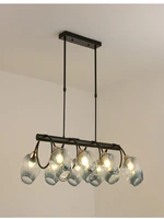 nordic style led chandelier living room bedroom kitchen table glass strip ceiling chandelier new year lighting