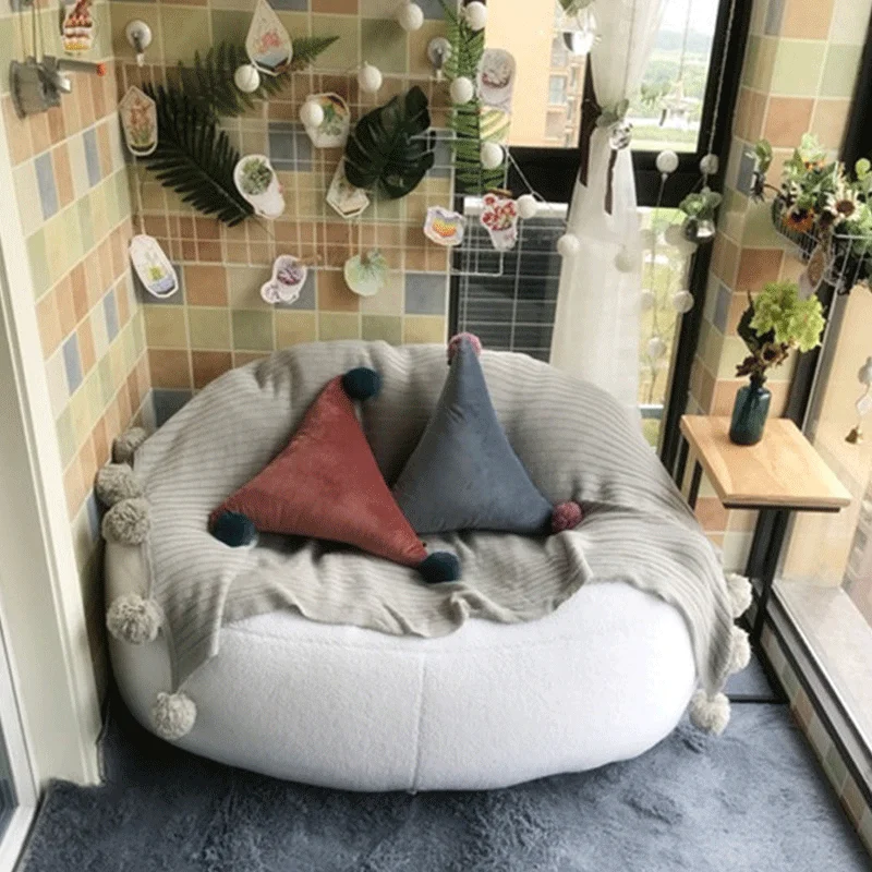 Большая бархатная меховая сумка из ягненка чехол для дивана без наполнителя