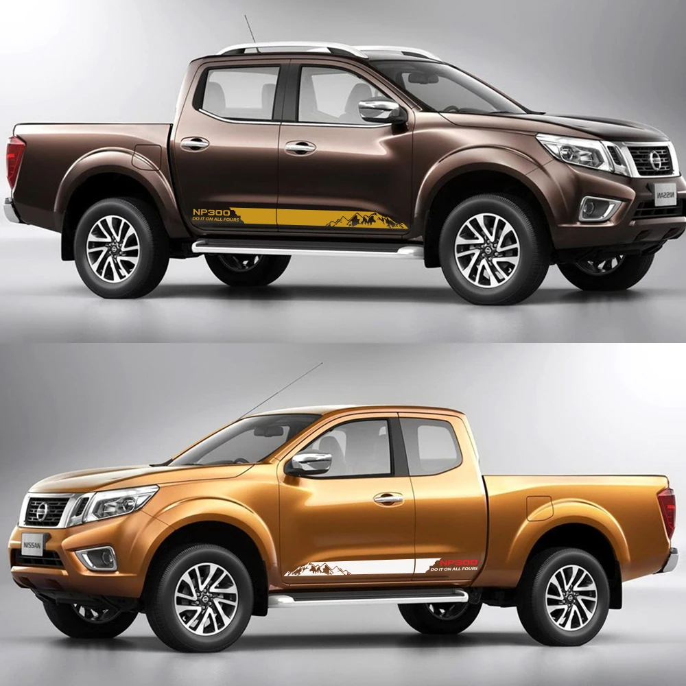 2 шт. автомобильные длинные полосы наклейки для Nissan NAVARA NP300 DIY Авто Боковая дверь виниловая пленка наклейка спортивный стиль Тюнинг автомобиля аксессуары