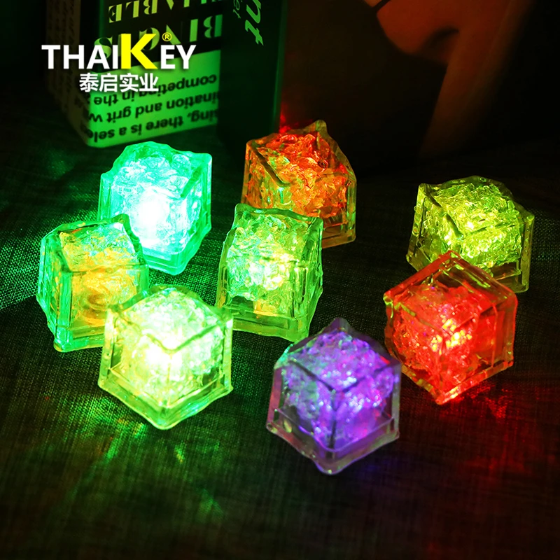 12 шт. светодиодные кубики для льда сделай сам Цветные Кубики свадебные украшения