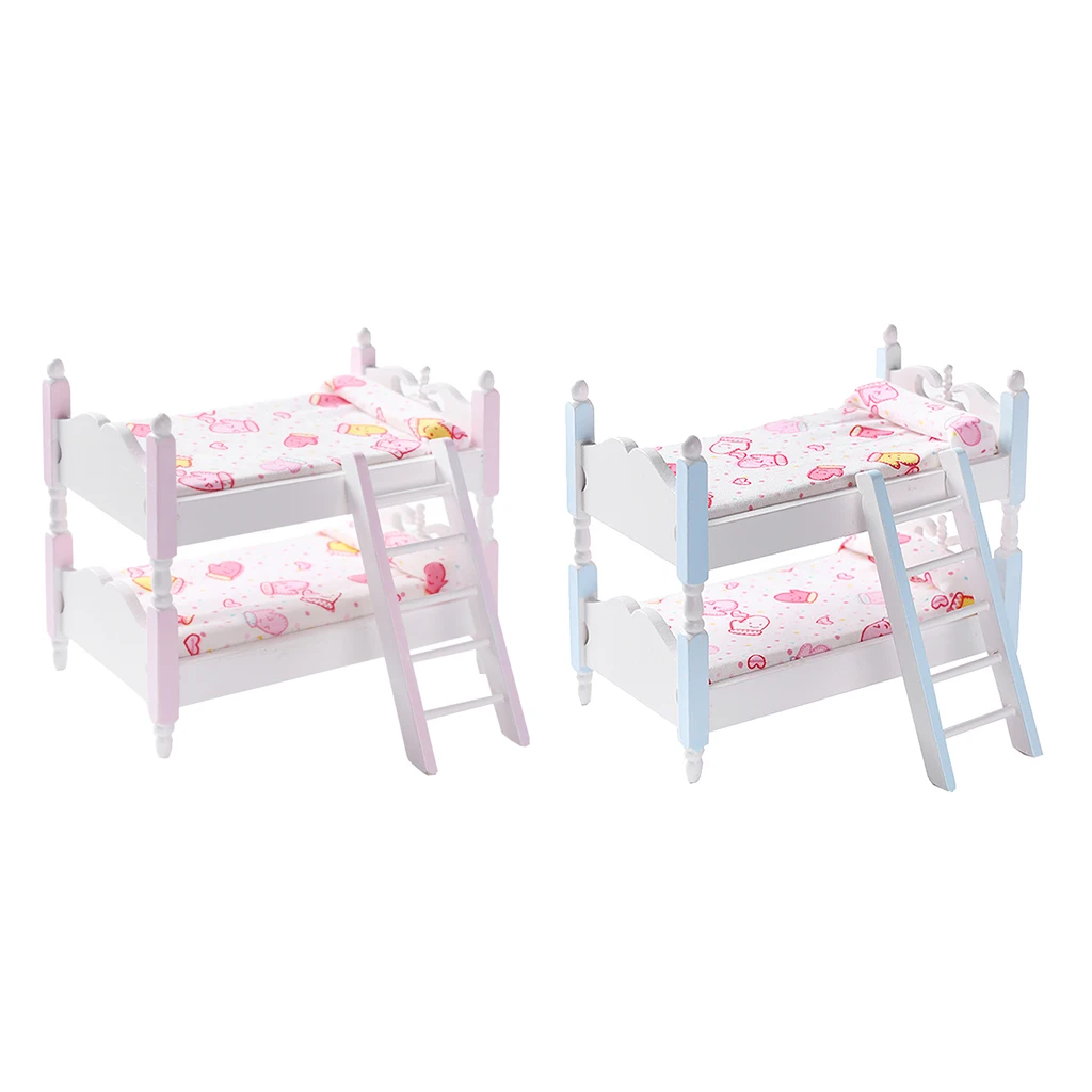 

Масштаб 1/12, мебель для кукольного домика, двухъярусная кровать, модель с подушкой, матрас, Декор