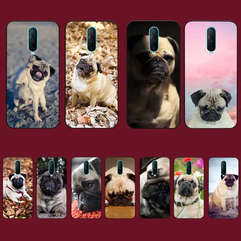 

TOPLBPCS Animal Cute Pug Dog Phone Case for Vivo Y91C Y11 17 19 53 81 31 91 55 V17 11i 9 fot oppo