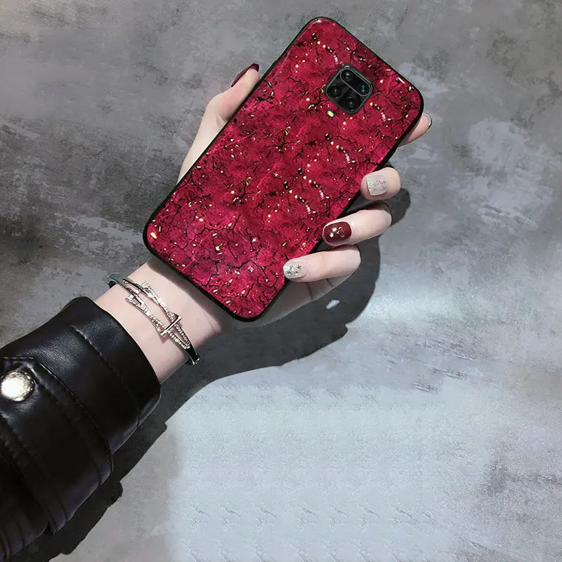 Для Xiaomi Redmi Note 9 9S 9A 9T 8Pro 8T 8A 7 7A 6 6A 10T Lite Mi11 блестящий Мраморный золотой фольгой чехол