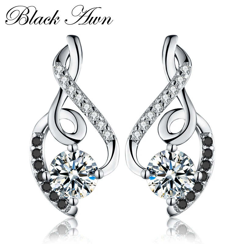 

2020 New Classic 100% Genuine 925 Sterling Silver Female Earring Fine Jewelry Vintage Wedding Stud Earrings for Women T006