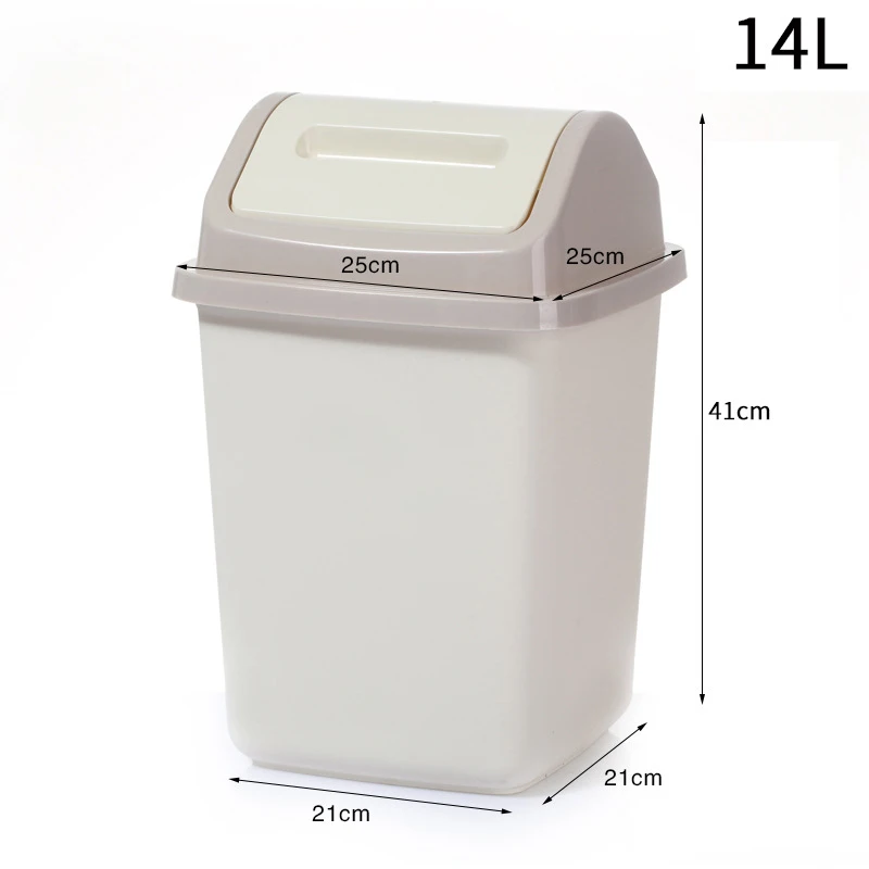 

Dustbin Shake The Lid Plastic Trash Can Bathroom Kitchen Solid Color Waste Basket Large Capacity Household Garbage Bin