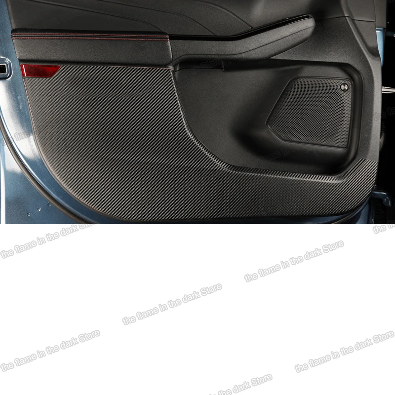 

Lsrtw2017 Carbon Fiber leather Car Inner Door Anti-kick mat for Peugeot 3008 5008 Interior Accessories 2017 2018 2019 2020 2021