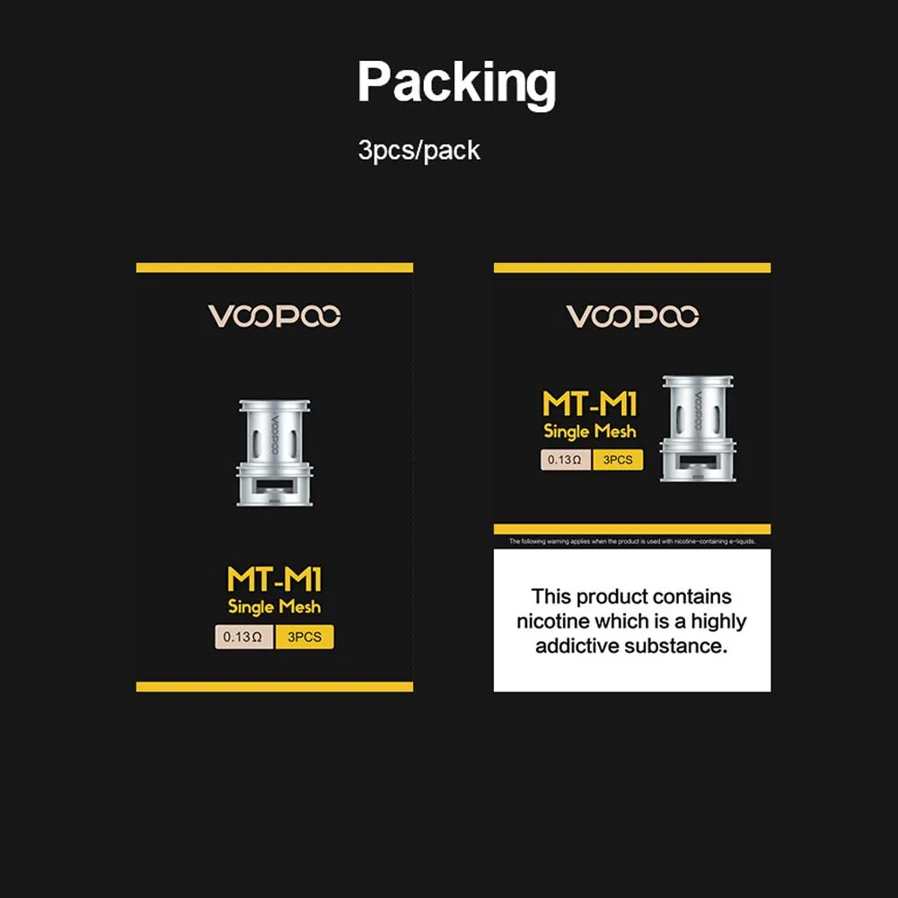 

VOOPOO MAAT Tank Replacement Coils 0.13/0.17/0.2ohm Tank Core Head Original VOOPOO Replacement Maat Tank Coils E-Cigarette