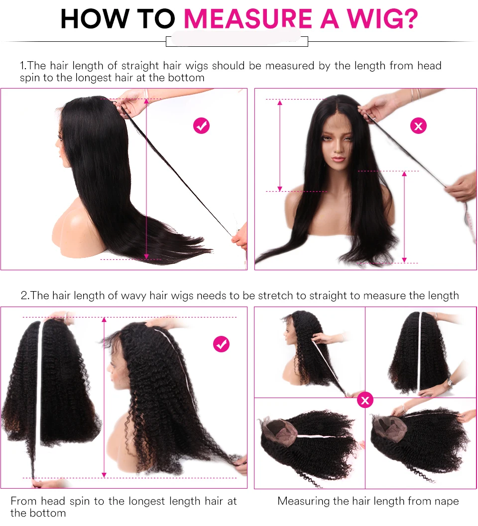 

Malaysian Kinky Straight Lace Front Human Hair Wigs 13*1 Middle Part Lace Wig With Baby Hair Natural Black 100% Human Hair Wig