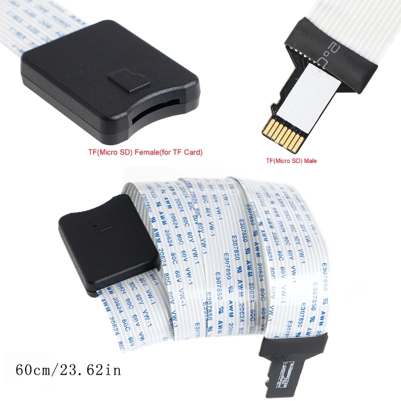 48 см/60 см TF micro SD карта Женская гибкая Удлинительный кабель удлинитель адаптер