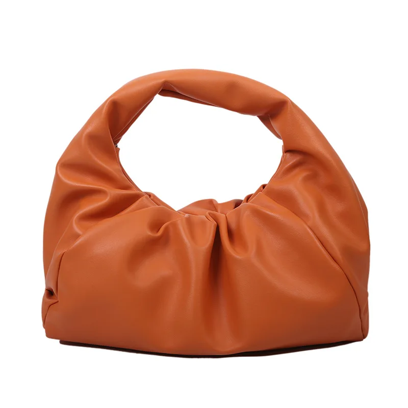 

Women Clouds Soft Shoulder Bags Fashion PU Folds Handbag Tote Package Portable Travel Underarm Bag Female Wallet Clutch bag