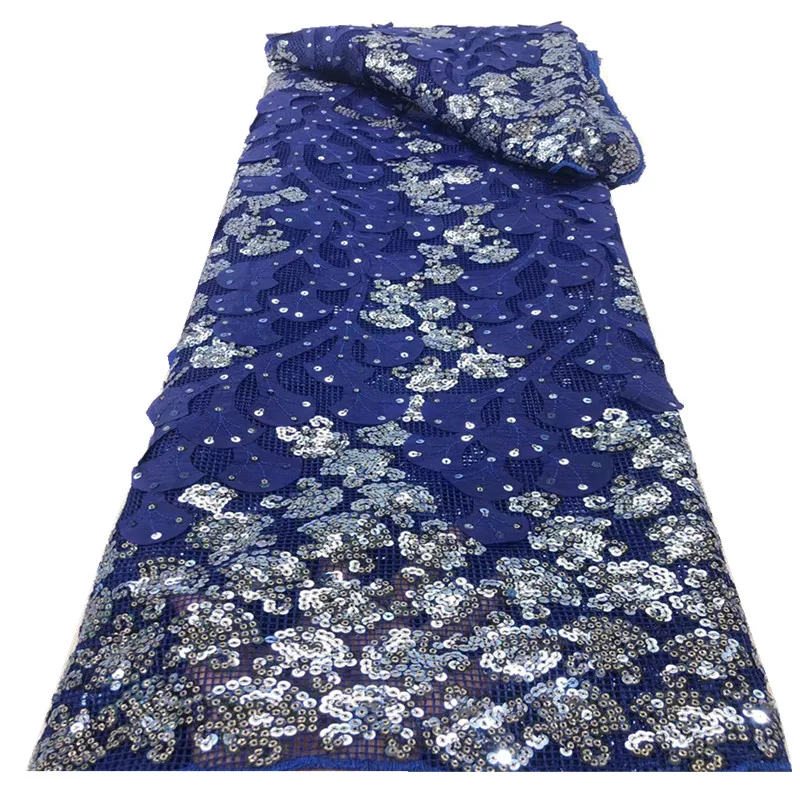 

African Lace Fabric 2021 High Quality Sequins Lace Material French Nigerian Lace Fabrics For Wedding Dress Sewing r70-51