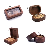 walnut wood jewelry box engagement wedding ceremony ring storage proposal portable ring holder rustic wedding ring box