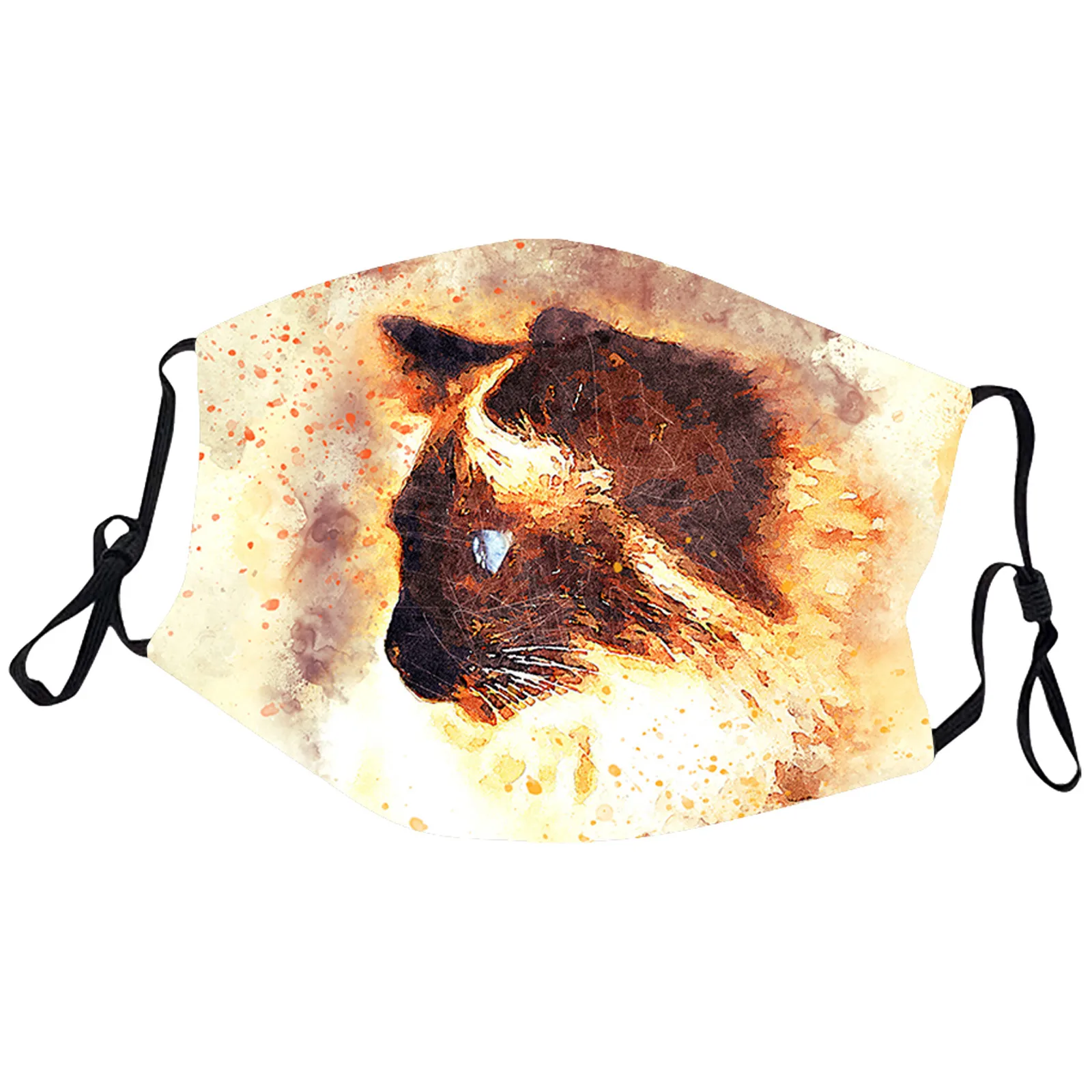 Колпачки для рта с принтом кота и волка женщин моющаяся Тканевая маска