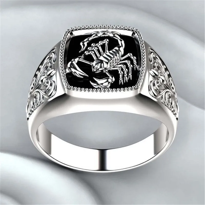 

Modyle Top-quality Gothic Style Punk Scorpion Male Retro Ring Scorpion Pattern Rings For Men Jewelry
