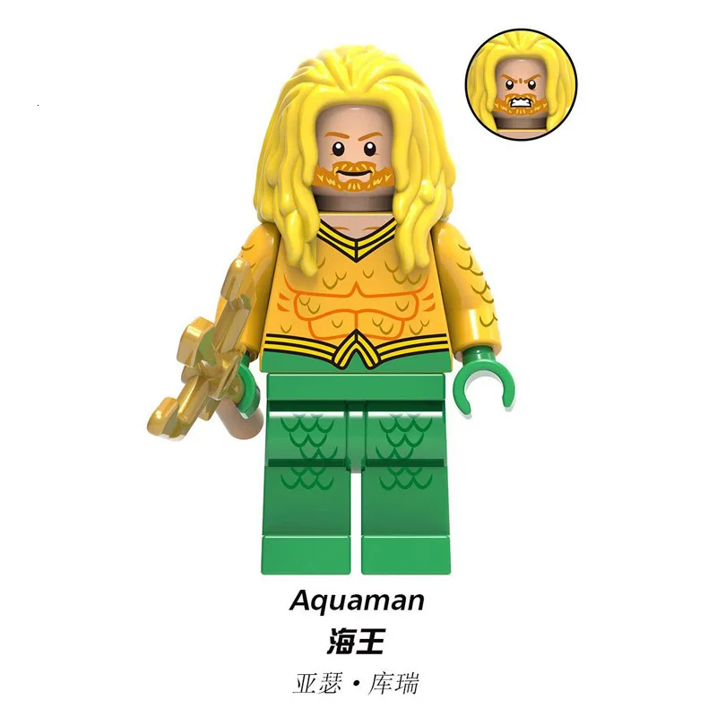 10 шт./компл. MOC Aquaman Mera Wonder Woman обратная вспышка Luthor Супермен убийца 2 акулы