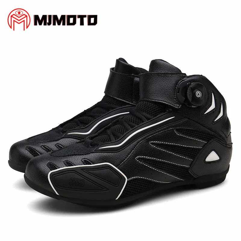 Мотоциклетные ботинки байкерские водонепроницаемые для мотокросса мужские и