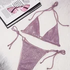 Новый Блестящий сверкающий бикини женский купальник 2021 женский купальник комплект из двух частей бикини Холтер купальный костюм