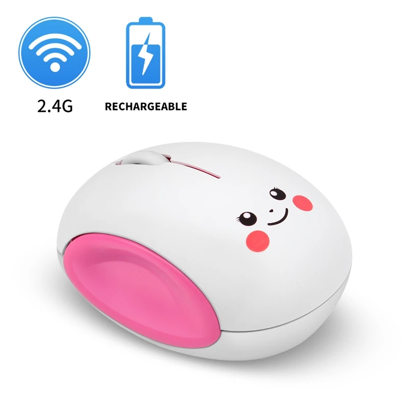 

Cute Cartoon Silent Mouse Wireless Rechargeable Mini 3D Computer Small Hand Mice 1600 DPI USB Optical Game Mause For Laptop PC