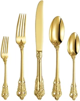gorgeous gold flatware sets of steel knives and forks heavy tableware antique gold flatware set gold flatware 1810